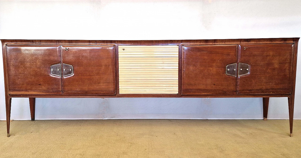 Credenza essenza di mogano a cinque ante attribuita a Gianni Moscatelli, anni '50 1