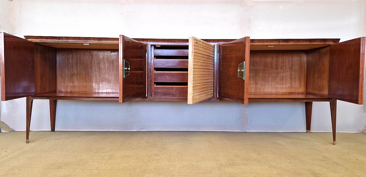 Credenza essenza di mogano a cinque ante attribuita a Gianni Moscatelli, anni '50 2