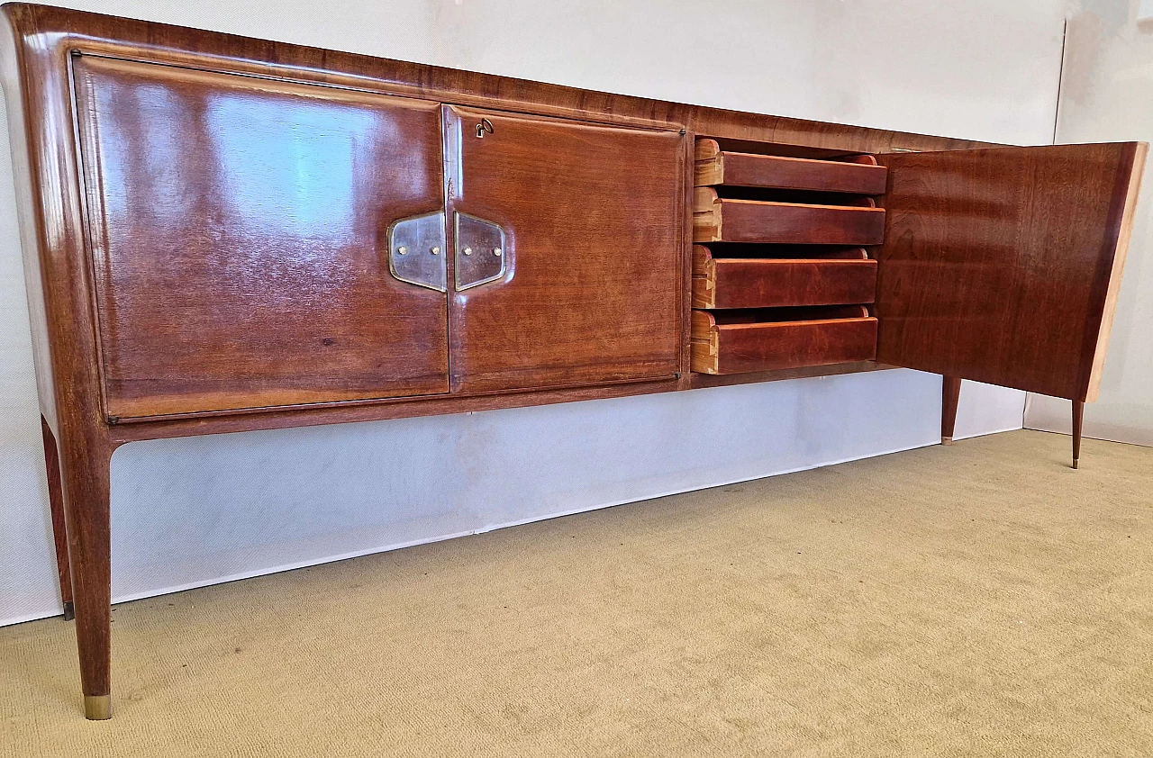 Credenza essenza di mogano a cinque ante attribuita a Gianni Moscatelli, anni '50 5