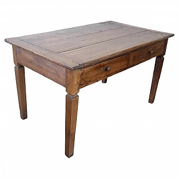 Tavolo rustico in legno di pioppo massello, metà '800