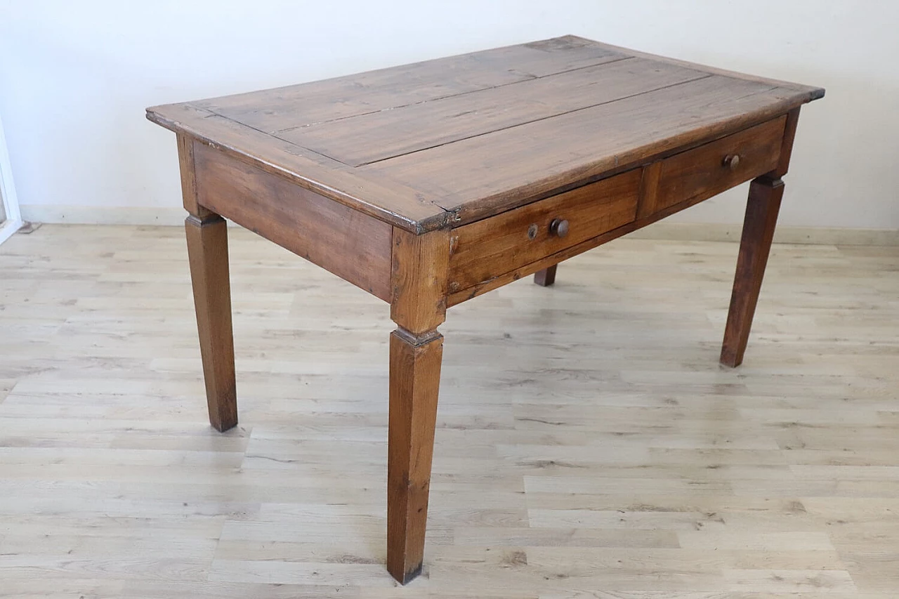 Rustic table in solid poplar wood, mid-19th century 3