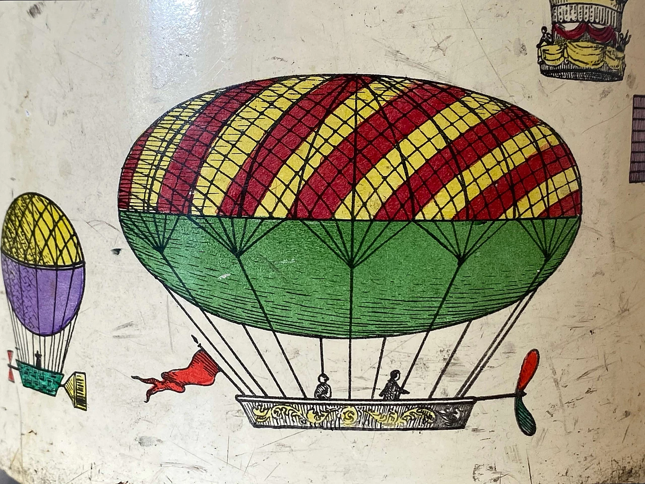 Balloon-themed metal basket by Piero Fornasetti, 1950s 15