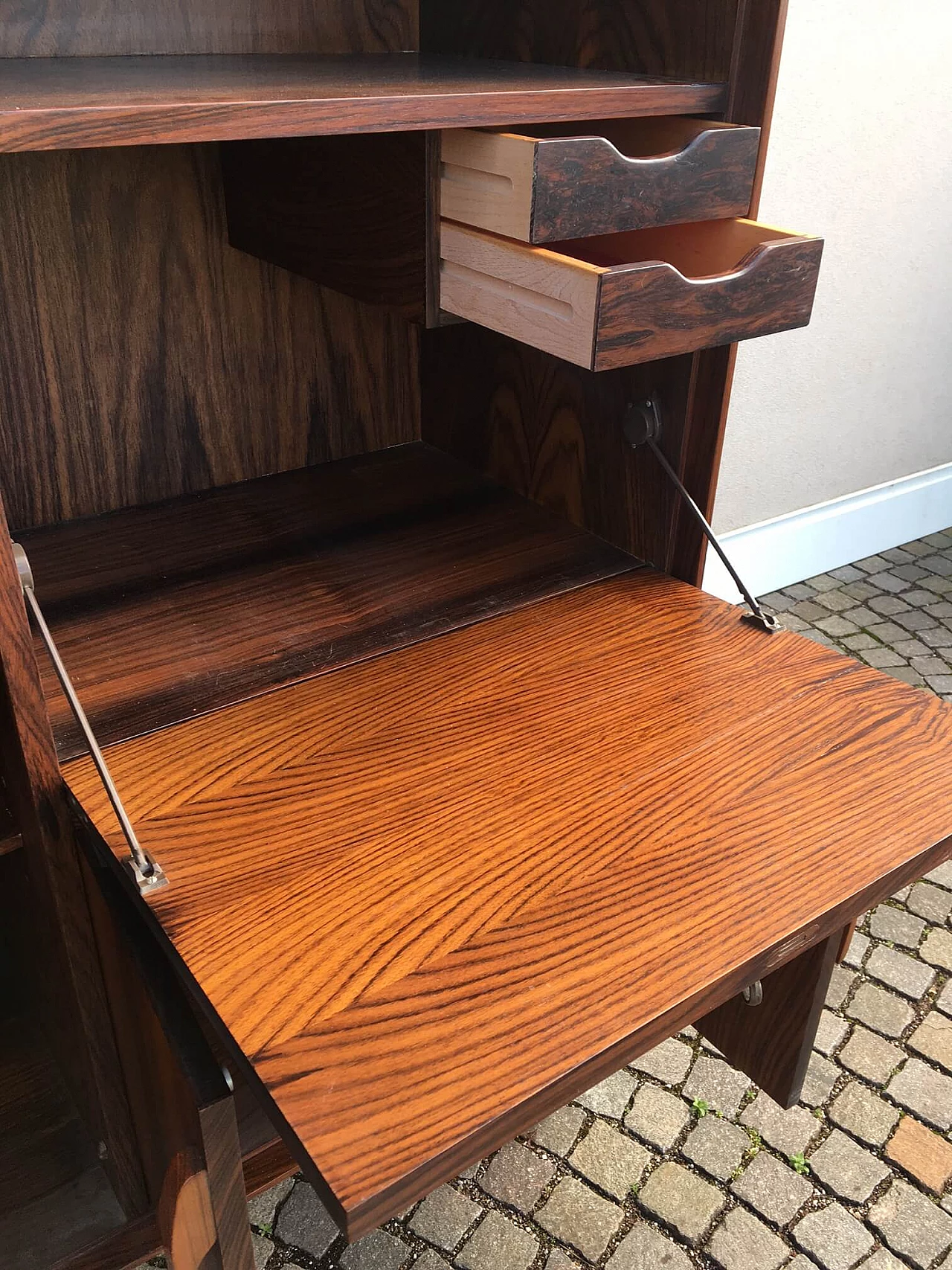 Rosewood secretaire cabinet, 1970s 6