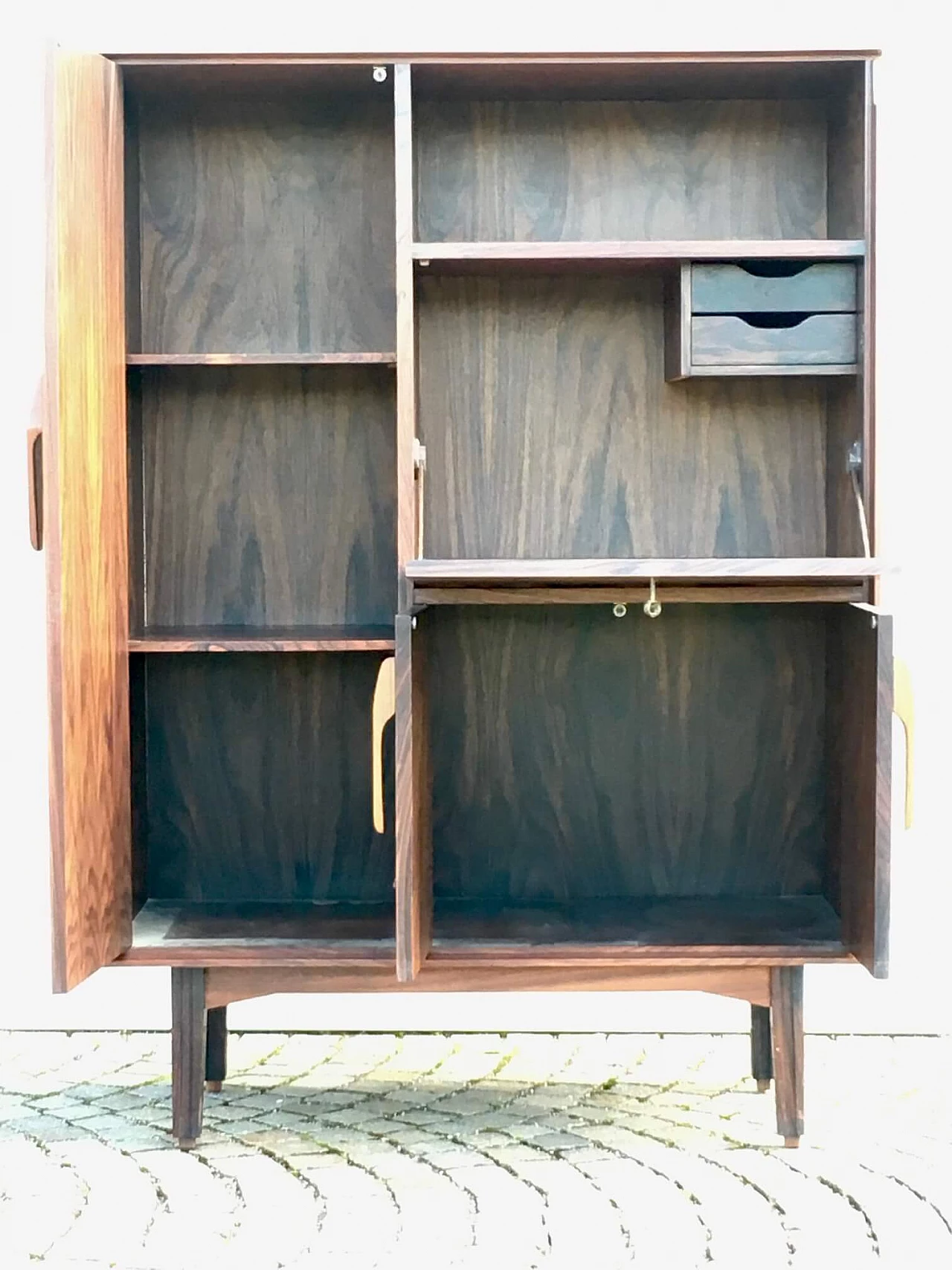 Rosewood secretaire cabinet, 1970s 9