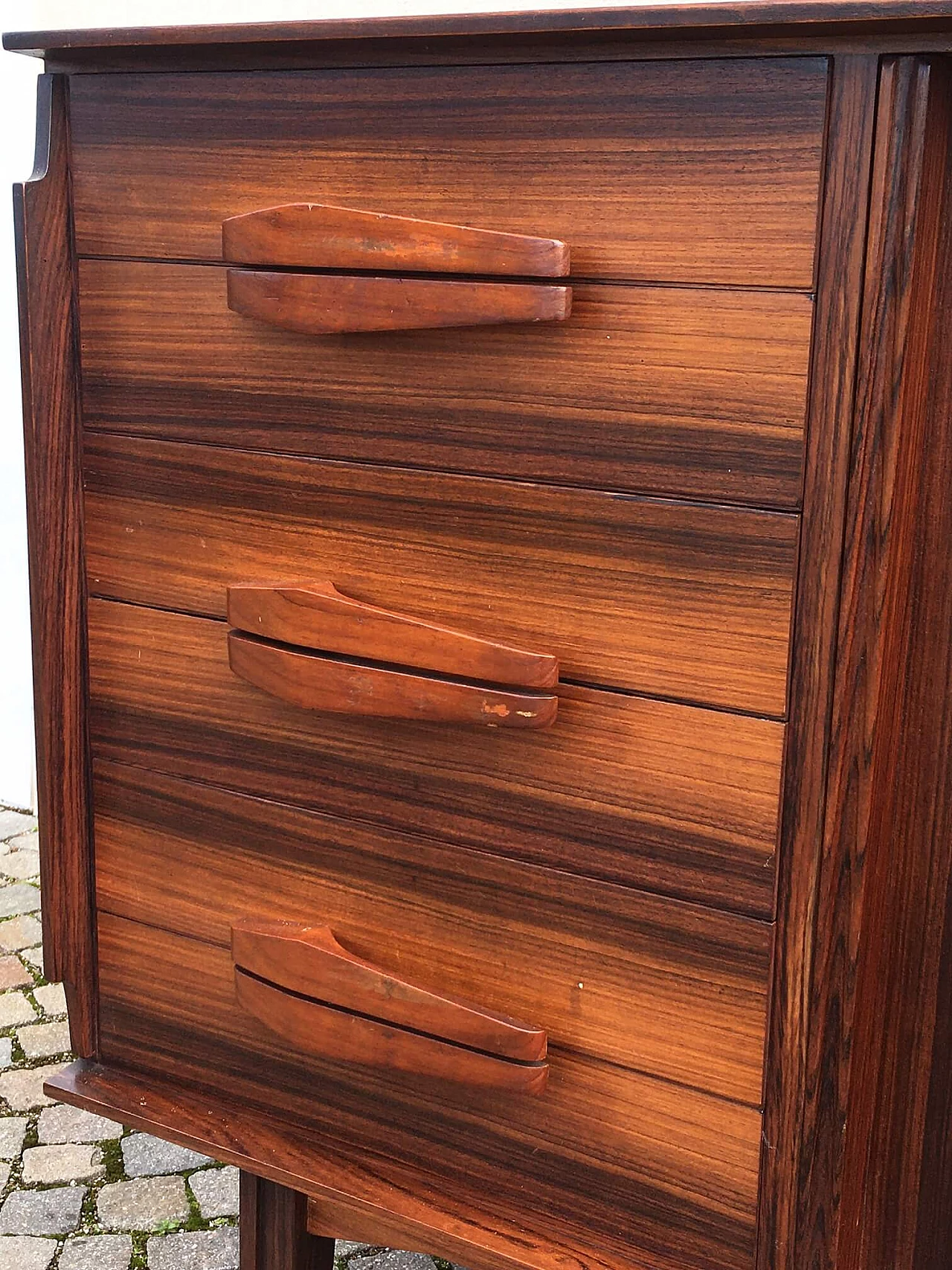 Scandinavian-style rosewood sideboard with display shelf, 1970s 5