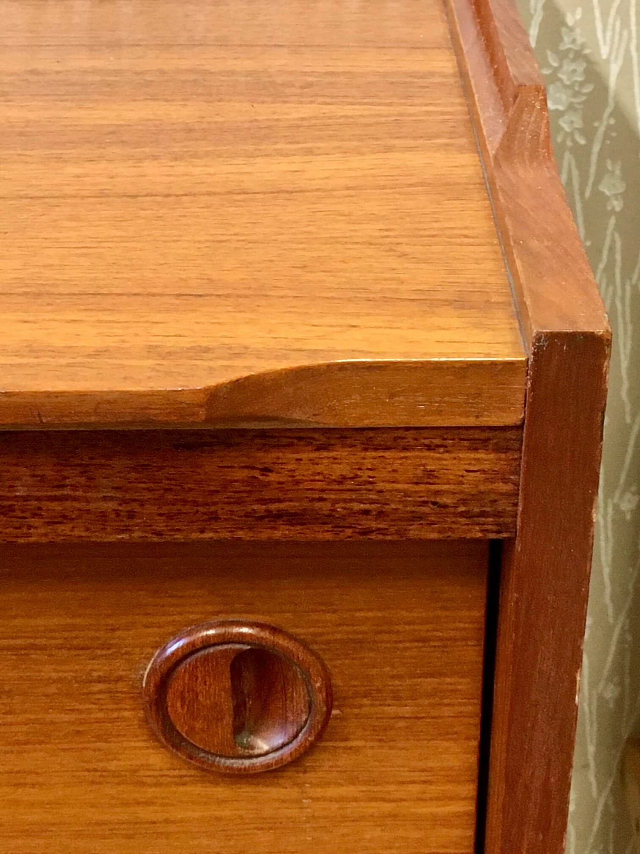 Teak sideboard with sliding doors, 1970s 4