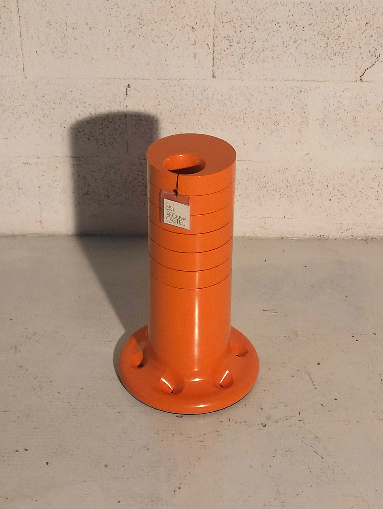 Pluvium orange umbrella stand by Giancarlo Piretti for Anonima