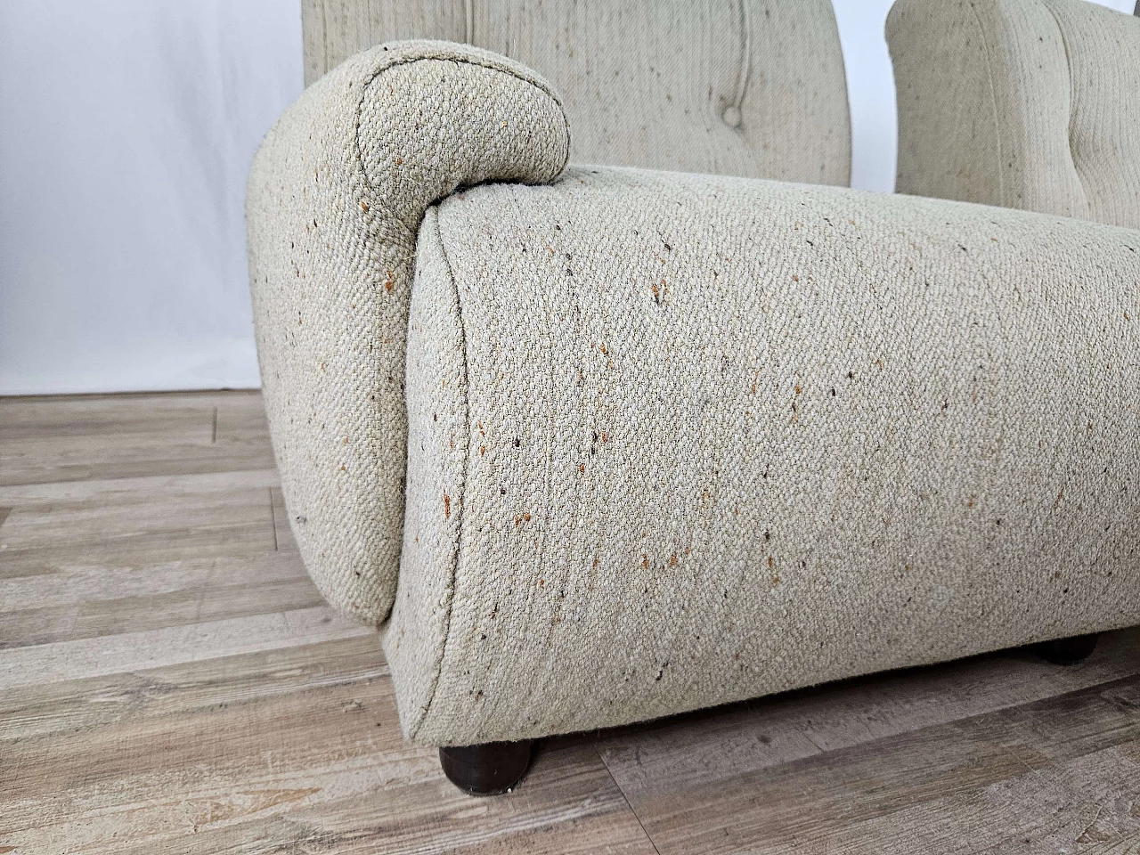 Divano modulare ad angolo grigio con quattro sedute in stoffa, anni '70 10