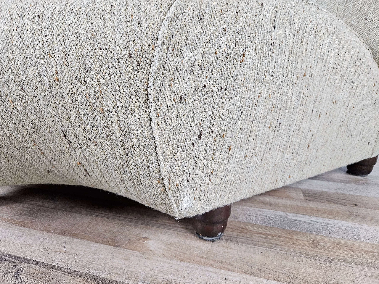 Divano modulare ad angolo grigio con quattro sedute in stoffa, anni '70 22