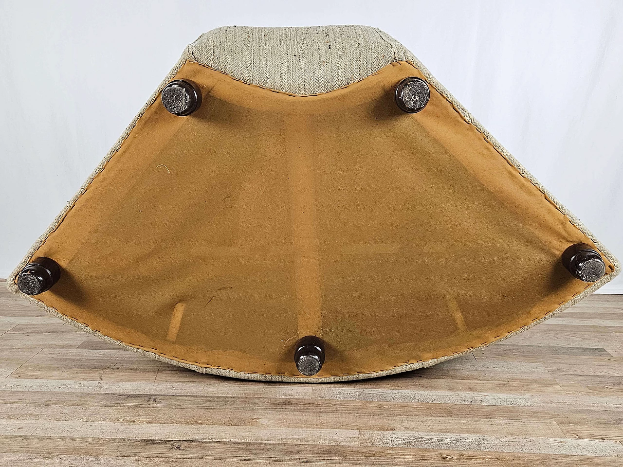 Divano modulare ad angolo grigio con quattro sedute in stoffa, anni '70 25