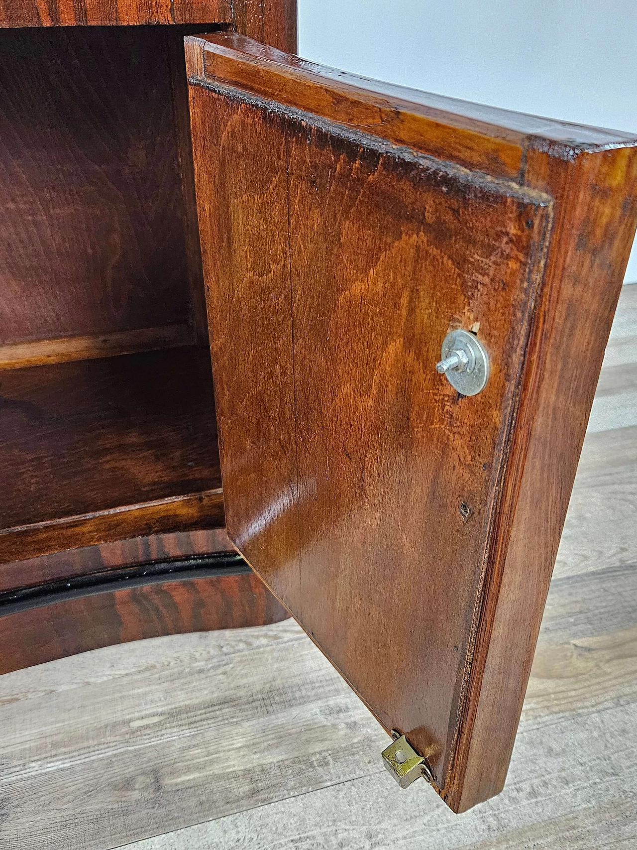 Art Deco mahogany-root and black glass sideboard, 1950s 31