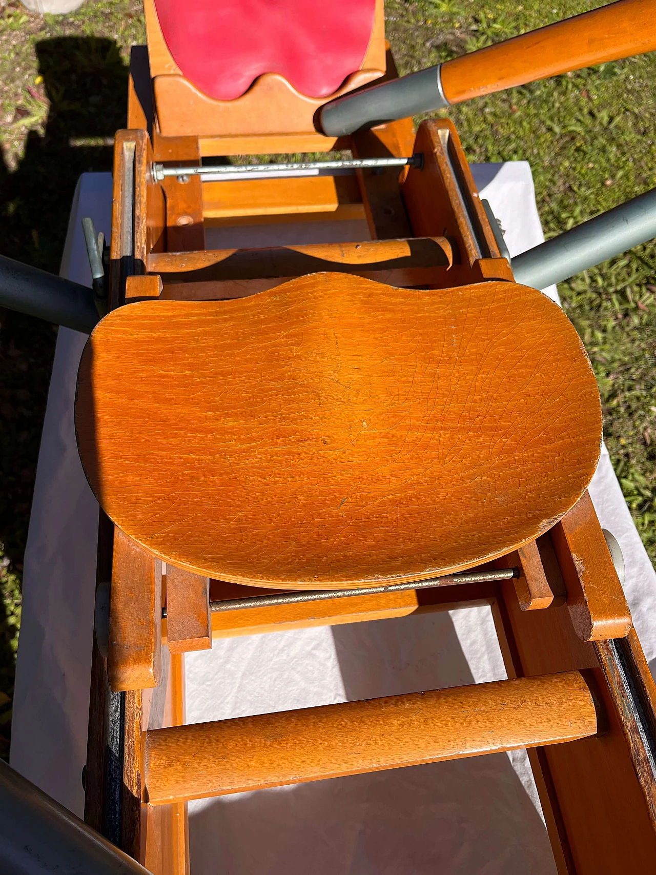 Solid beech and iron Lamborghini rowing machine, 1940s 4