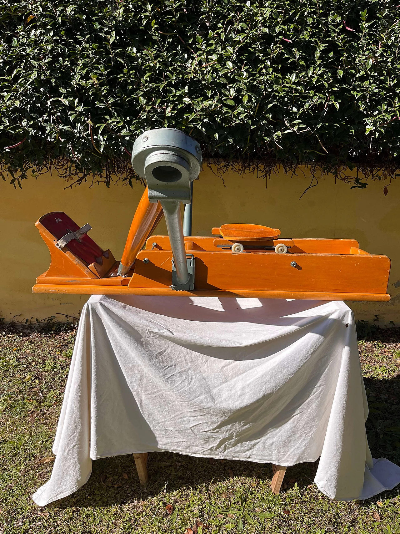 Solid beech and iron Lamborghini rowing machine, 1940s 27