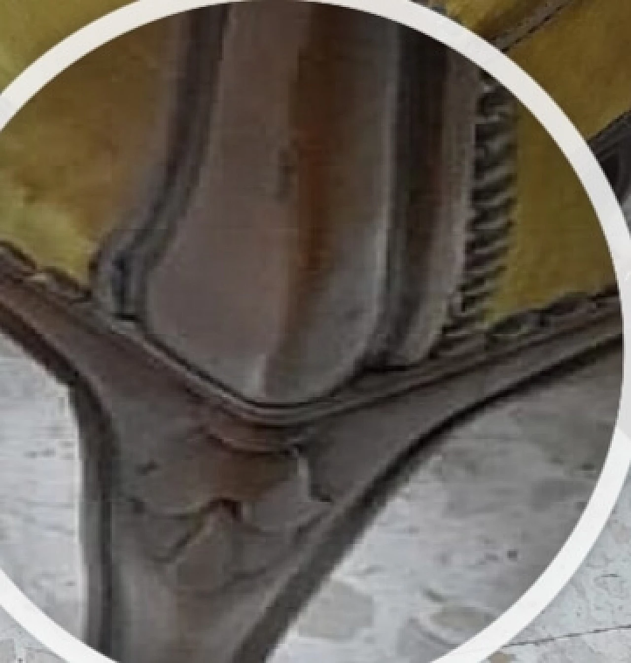 English style wood and fabric sofa, 1970s 3