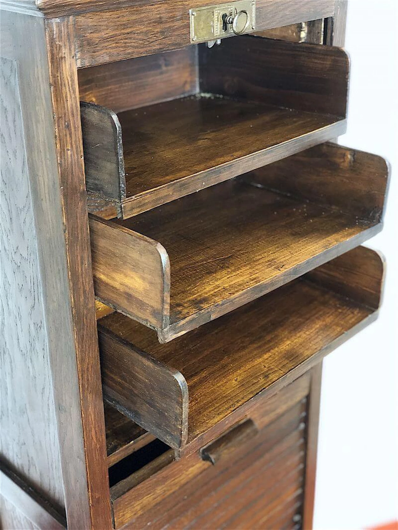 Beech chest of drawers with shutter, 1960s 7