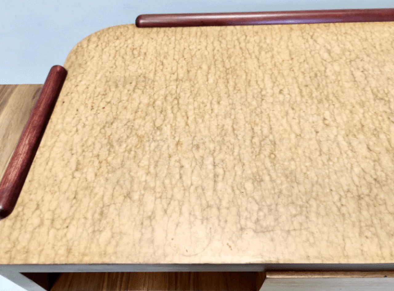 Scrivania Art Déco in noce, betulla e faggio, anni '40 12