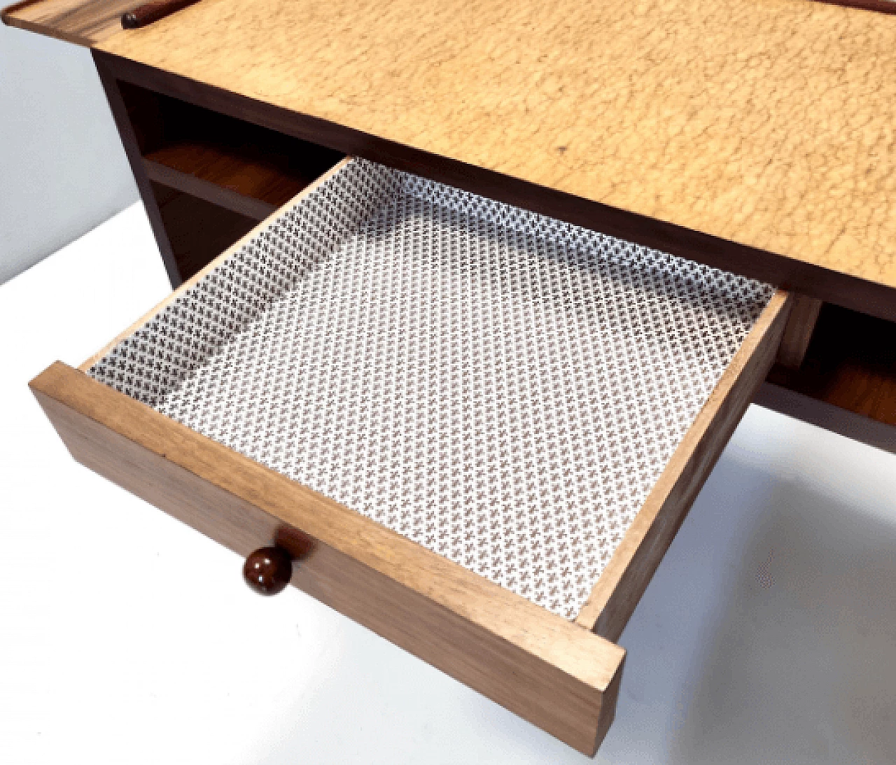 Scrivania Art Déco in noce, betulla e faggio, anni '40 15