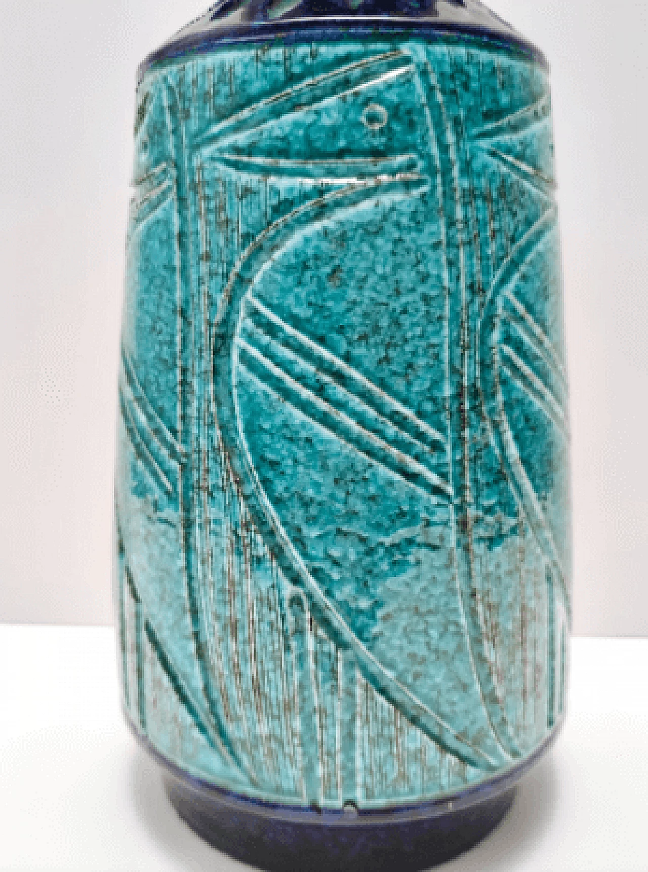 Glazed and engraved ceramic vase in the style of Bitossi, 1970s 12