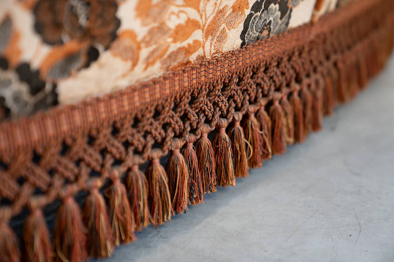 Chenille floral fabric sofa and pair of armchairs, 1970s 10