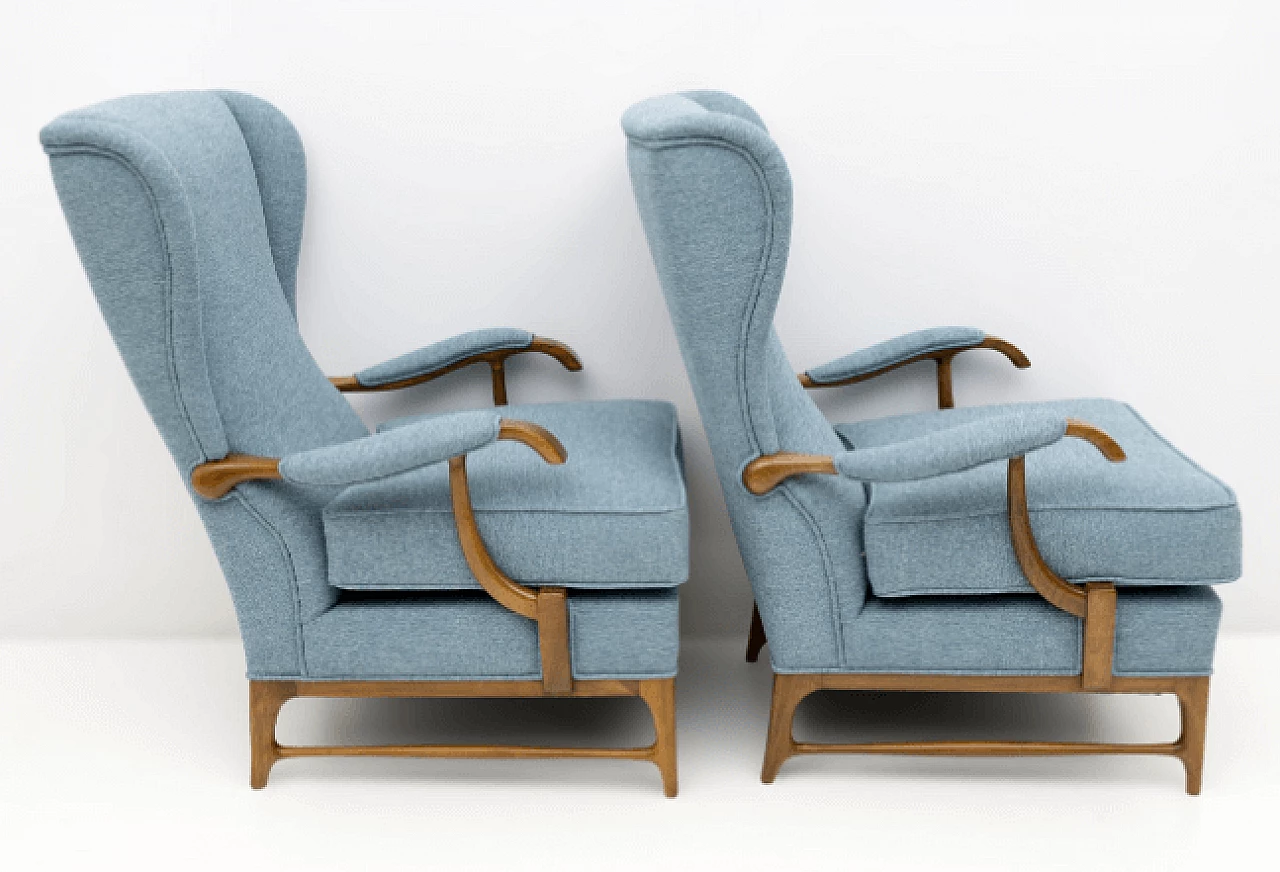 Pair of armchairs by Paolo Buffa for Framar, 1950s 4