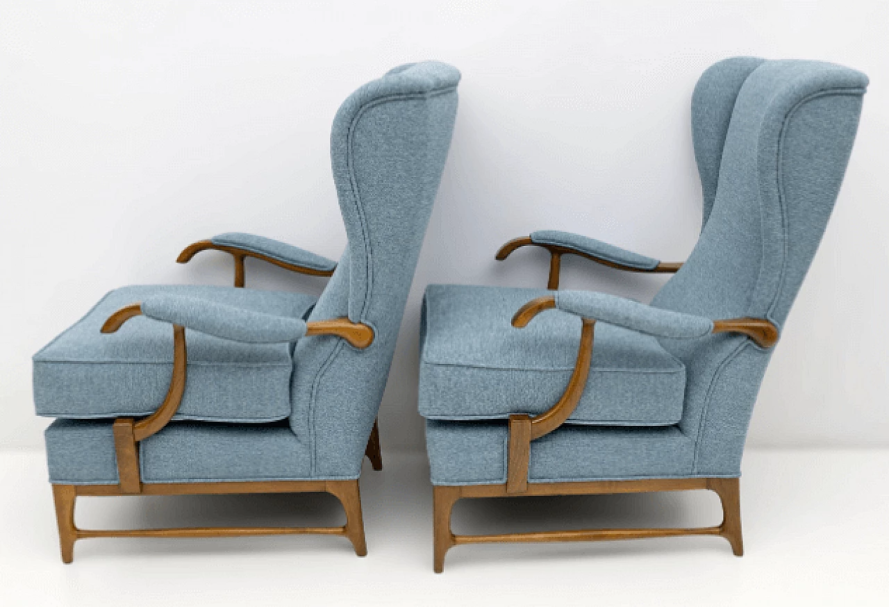 Pair of armchairs by Paolo Buffa for Framar, 1950s 6