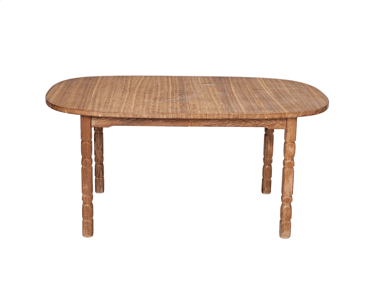 Danish oval solid oak table, 1970s 16
