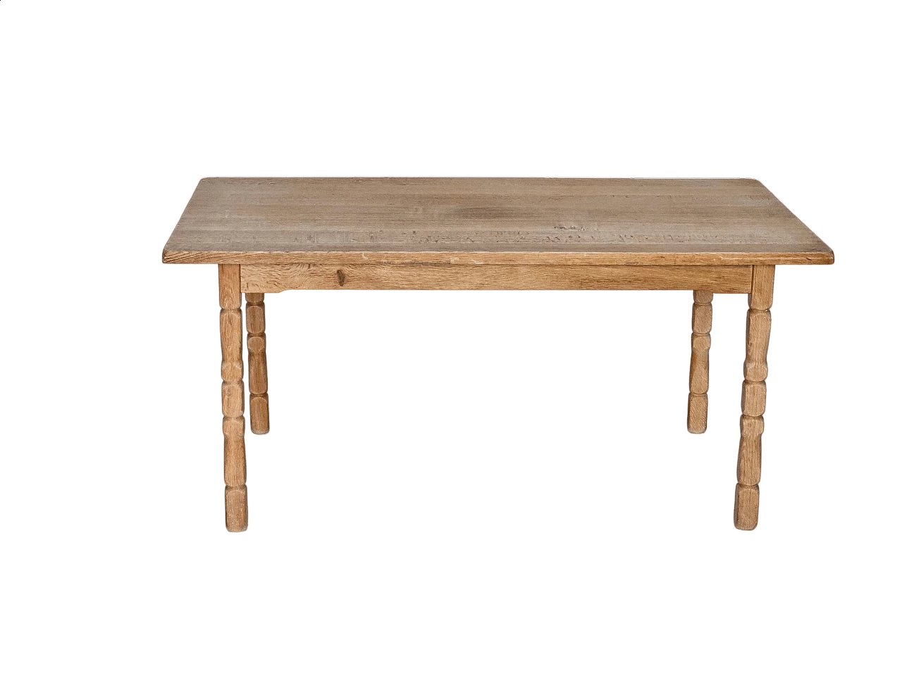 Danish solid oak extendable table, 1970s 19