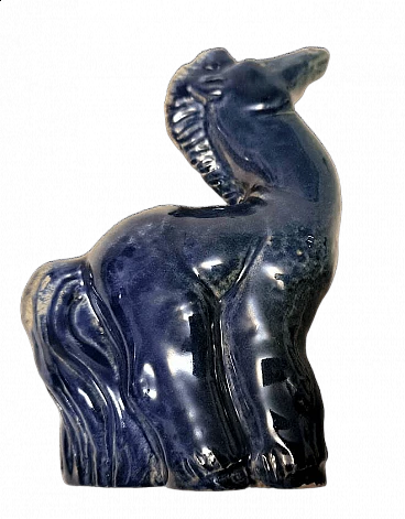Scultura di cavallo in ceramica di Ceramiche Minghetti, anni '50
