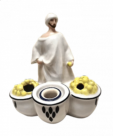 CALAMAIO Arabo al Mercato in porcellana LIMOGES, anni '30