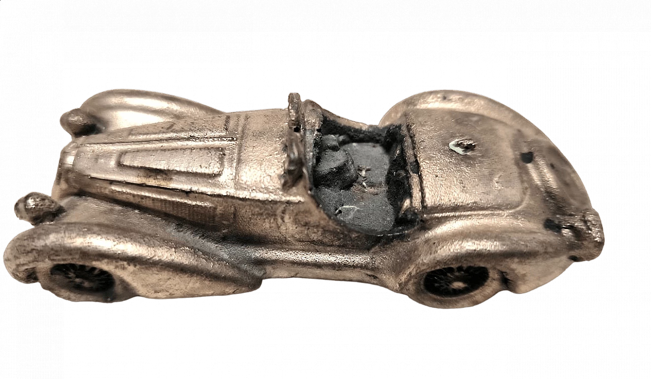 Modellino di auto Spider in metallo argentato, anni '30 5