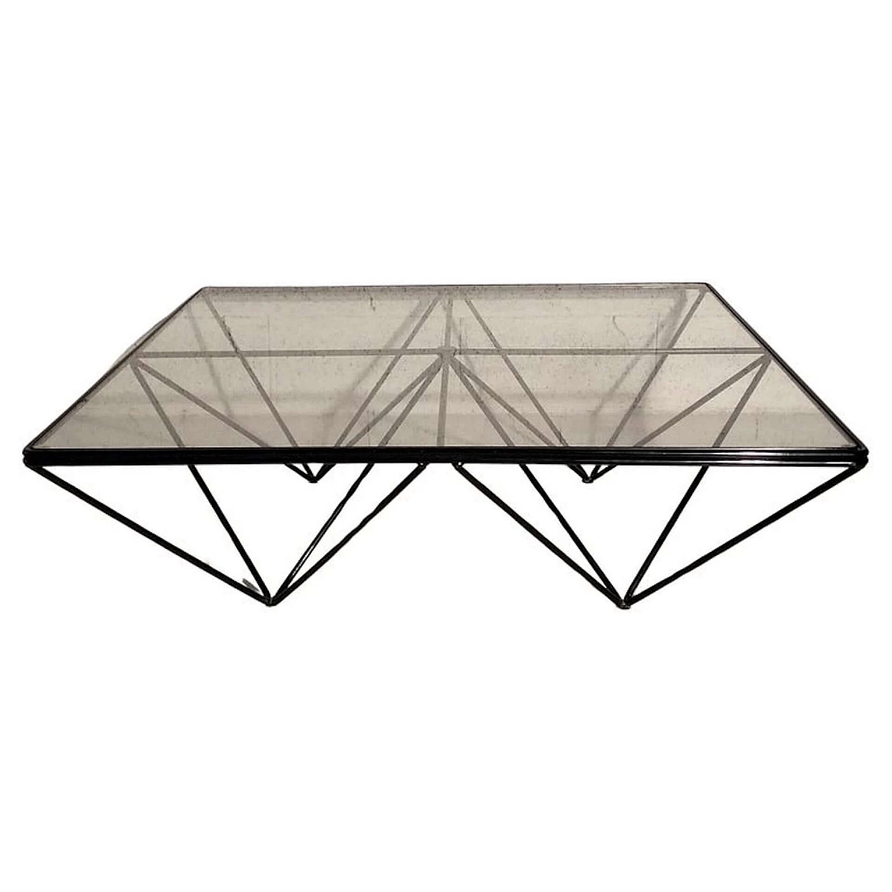Alanda metal and glass coffee table by Paolo Piva for B&B Italia, 1970s 1