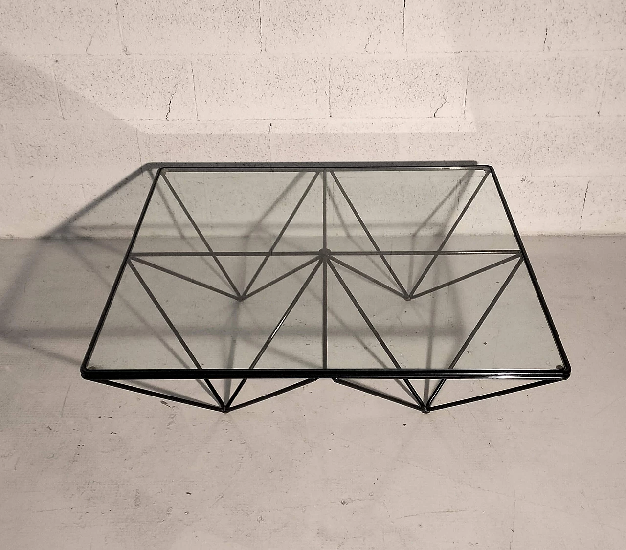 Alanda metal and glass coffee table by Paolo Piva for B&B Italia, 1970s 3