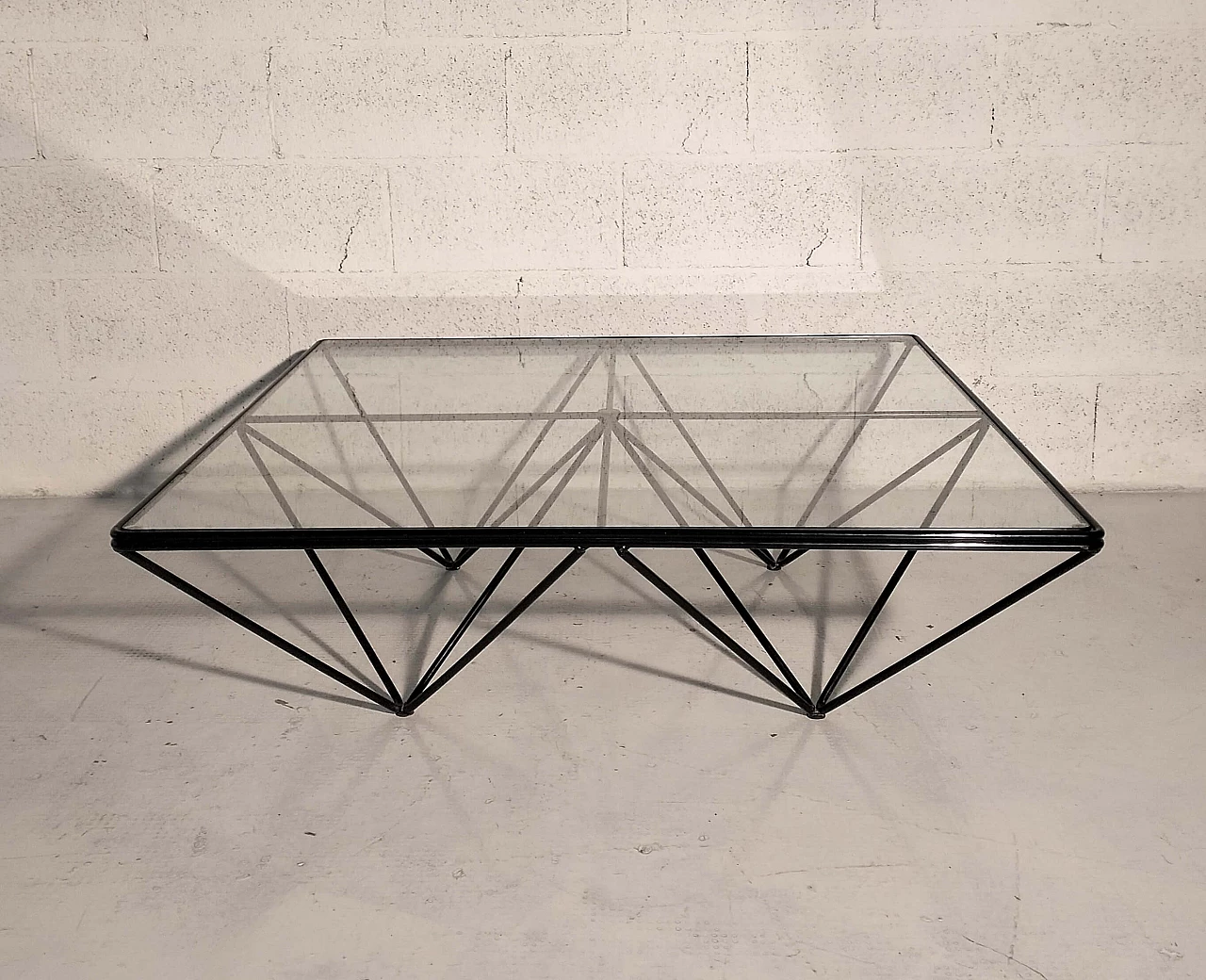 Alanda metal and glass coffee table by Paolo Piva for B&B Italia, 1970s 4