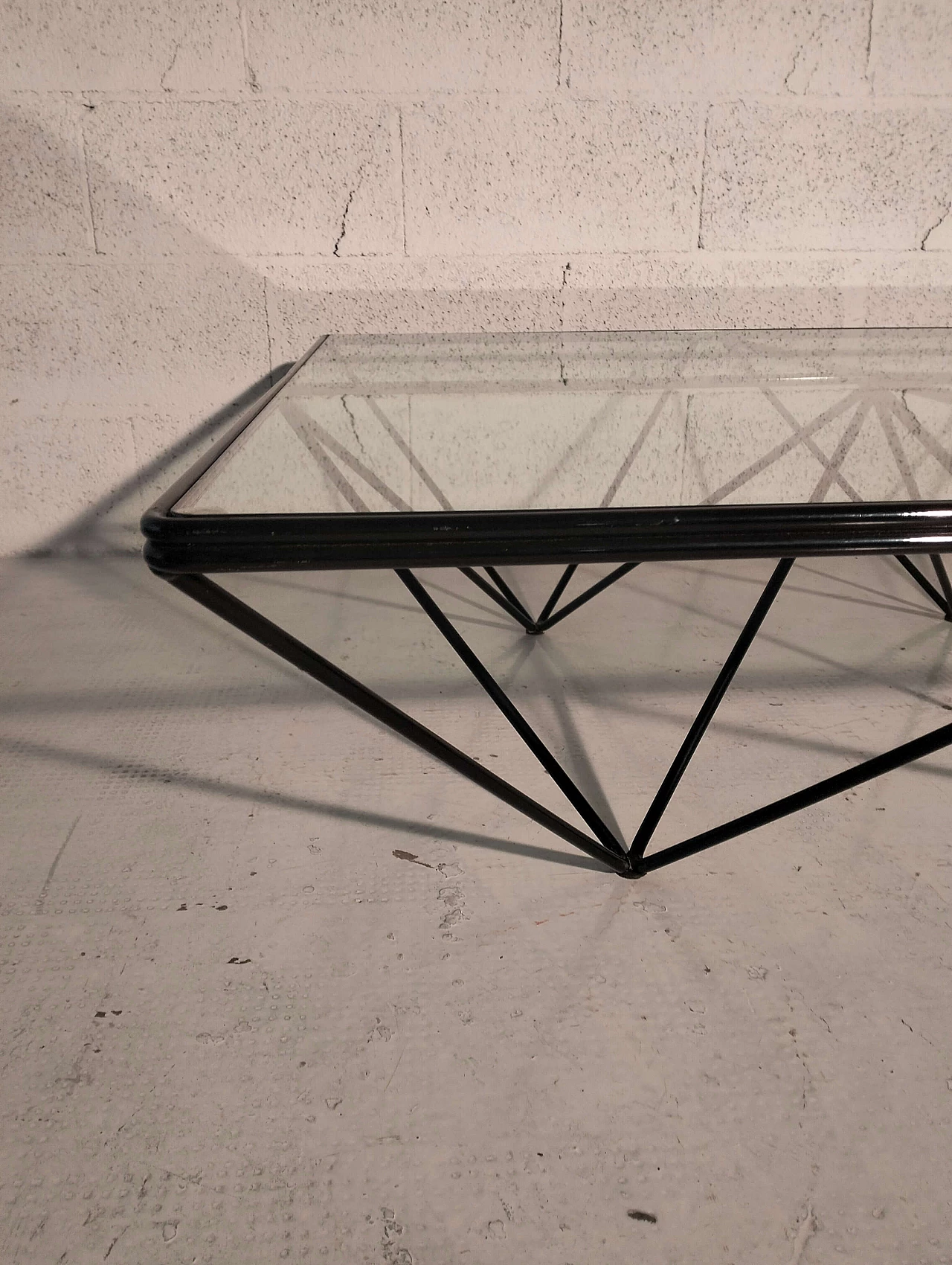 Alanda metal and glass coffee table by Paolo Piva for B&B Italia, 1970s 5