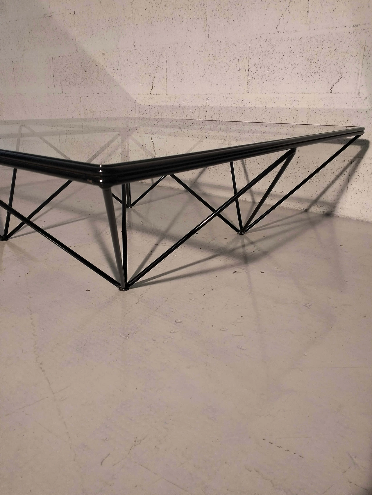 Alanda metal and glass coffee table by Paolo Piva for B&B Italia, 1970s 8
