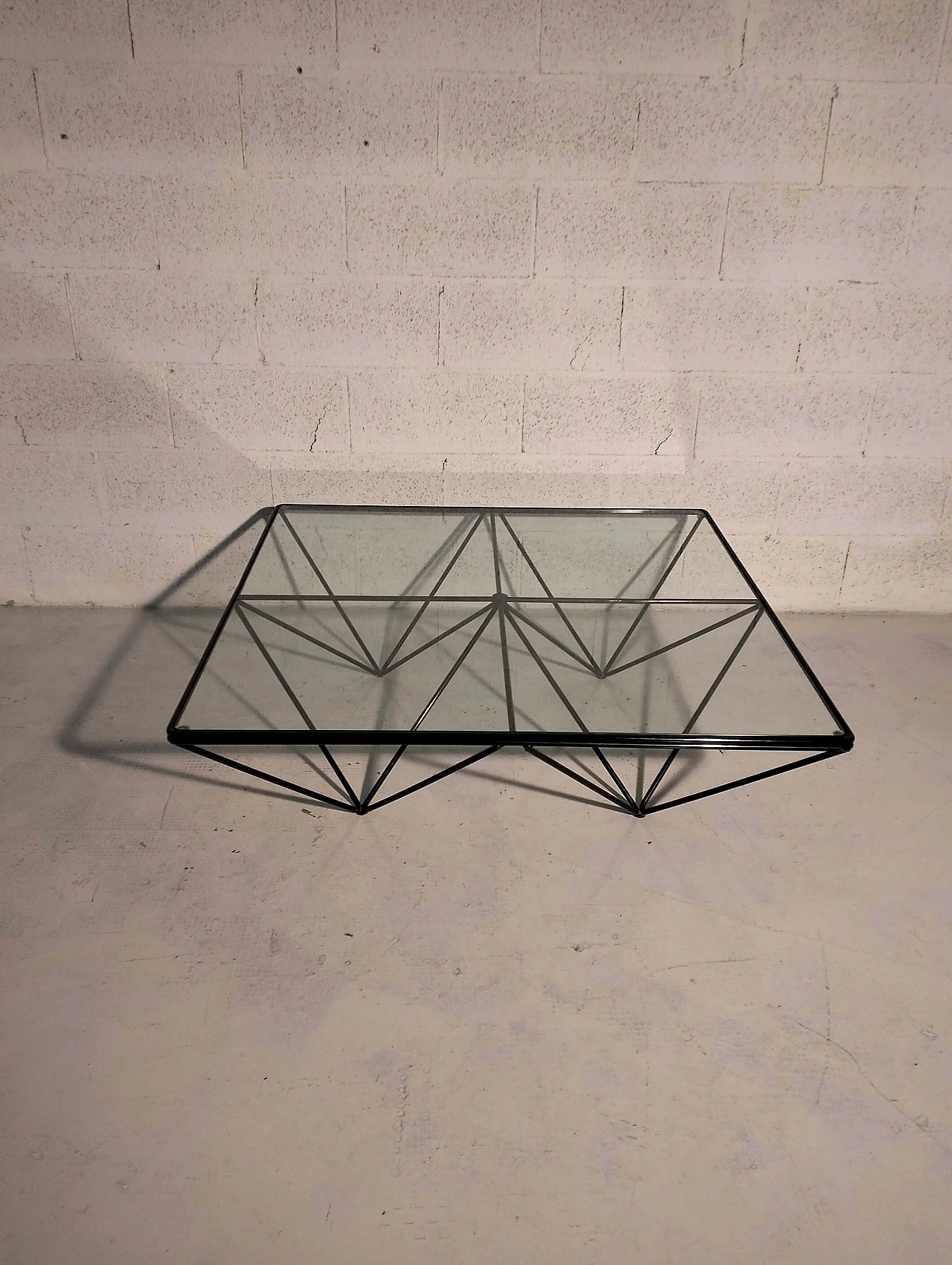 Alanda metal and glass coffee table by Paolo Piva for B&B Italia, 1970s 11
