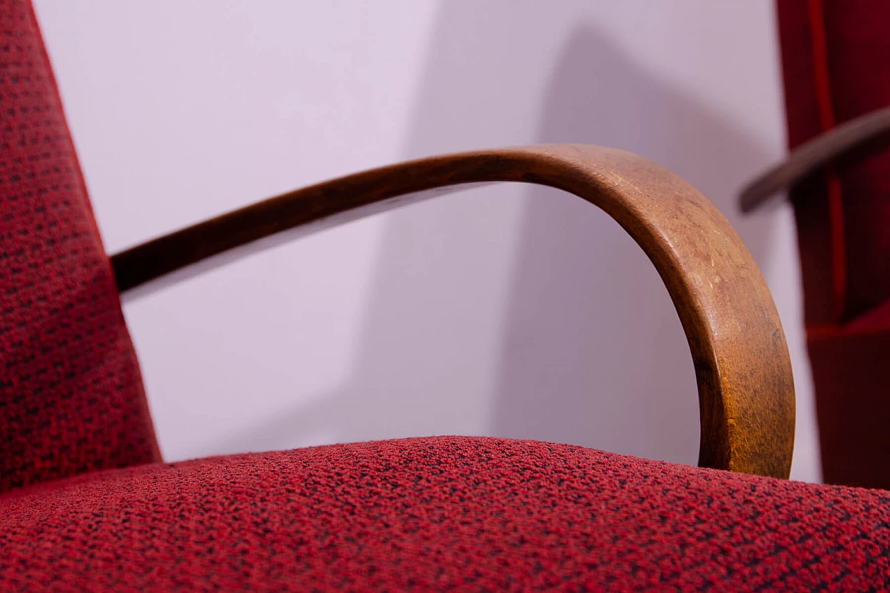 Coppia di poltrone in faggio curvato e tessuto di Jaroslav Šmídek, anni '60 11
