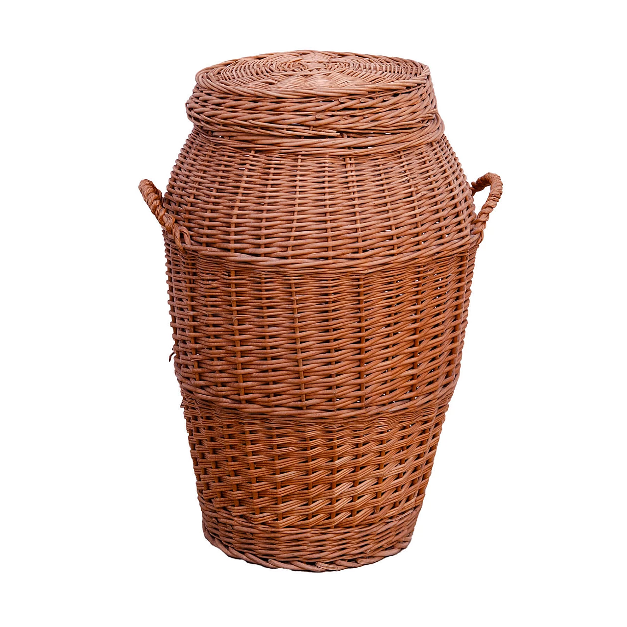 Czechoslovakian wicker laundry basket, 1970s 1