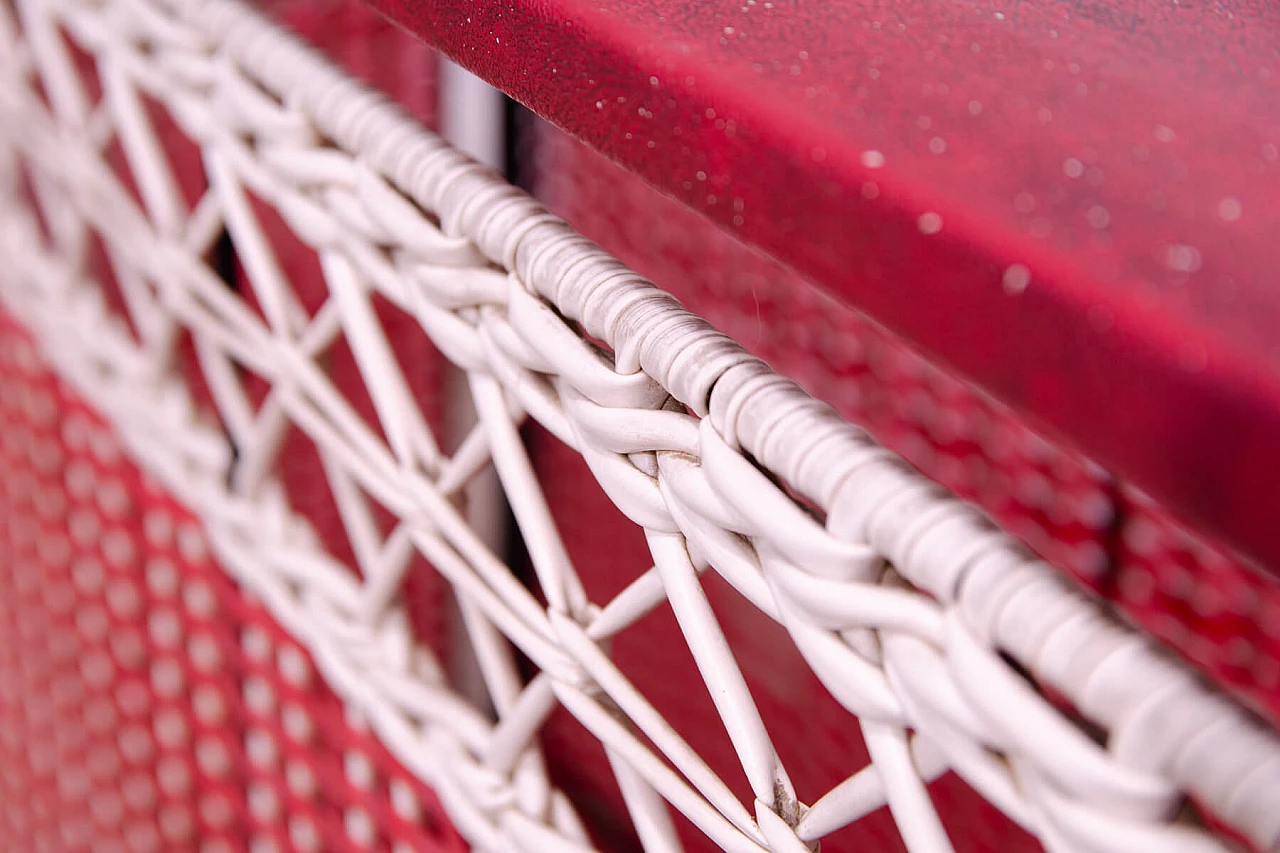 Cesto portabiancheria cecoslovacco in plastica e similpelle, anni '80 12