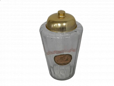 Glass store jar with gilded aluminum lid, 1970s
