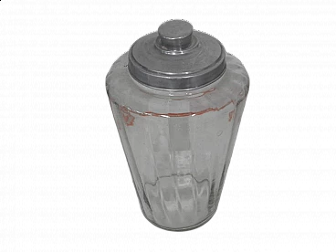 Glass store jar with aluminum lid, 1970s