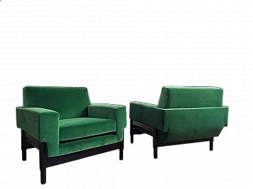 Pair of Kiushu armchairs by Sergio and Fratelli Saporiti, 1960s