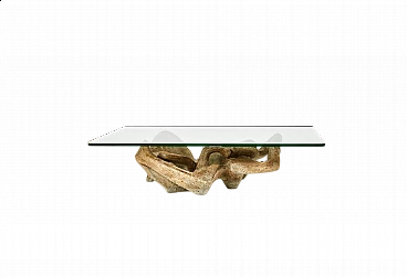 Concrete and glass coffee table by Claudio Trevi, 1970s