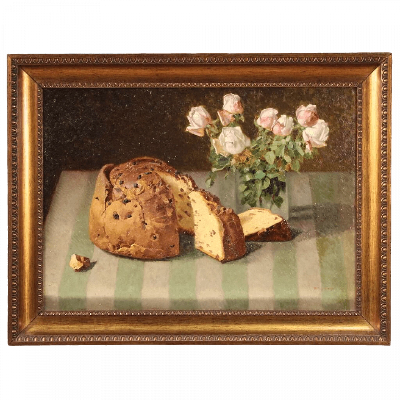 Tavolo con fiori e panettone, olio su cartone, 1934 16