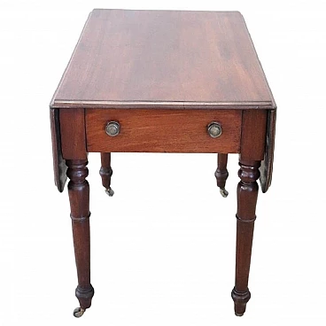 Louis Philippe solid mahogany table with side flaps, 19th century