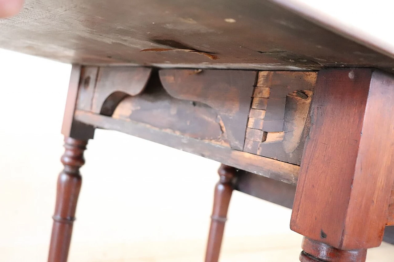 Louis Philippe solid mahogany table with side flaps, 19th century 7