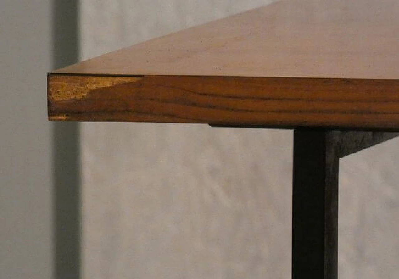 Scrivania impiallacciata teak con struttura in acciaio in stile danese, anni '60 12