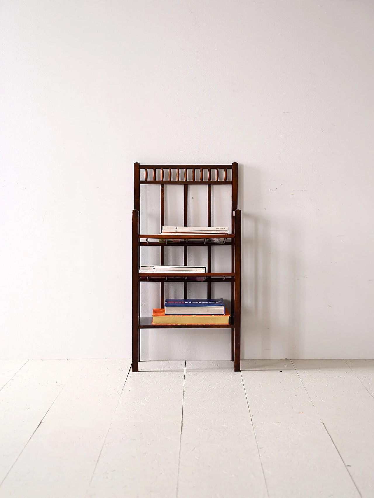 Jugend wooden magazine rack with three shelves, 1940s 1
