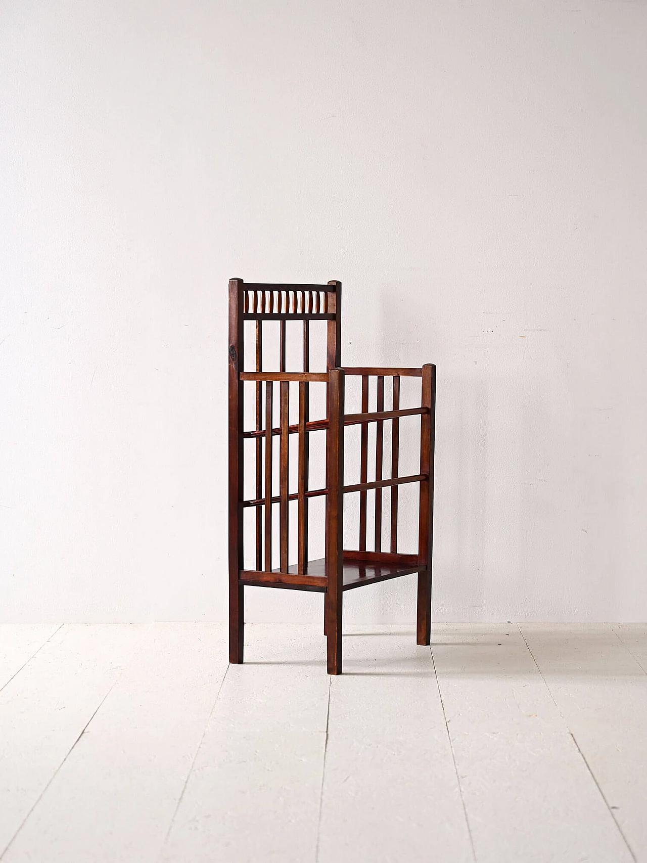 Jugend wooden magazine rack with three shelves, 1940s 3