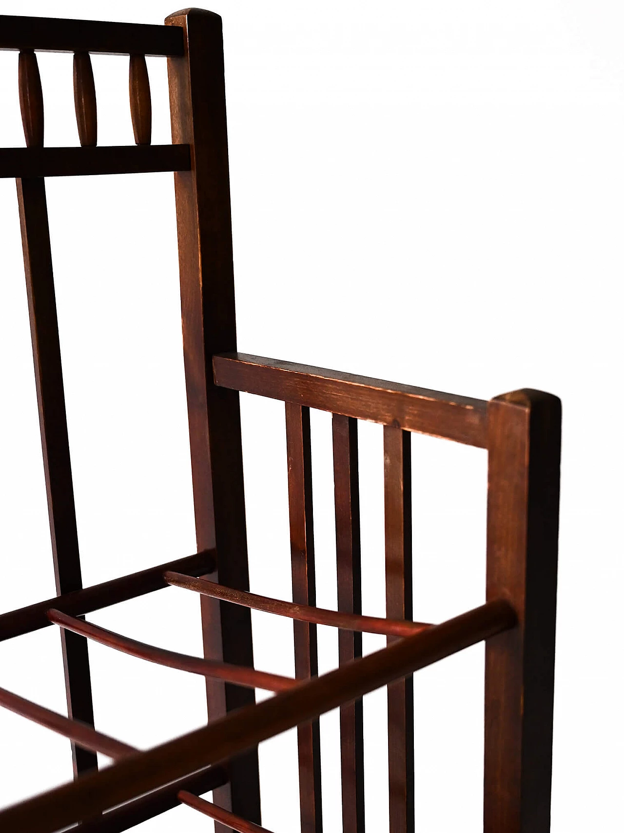Jugend wooden magazine rack with three shelves, 1940s 8